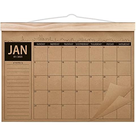 2023-2024 Calendar - 18 Monthly Academic Desk or Wall Calendar Planner, January 2023 - June 2024, Thick Kraft Paper Calendar Perfect for Organizing & Planning (16.5"x12.2") - Norjews Cover