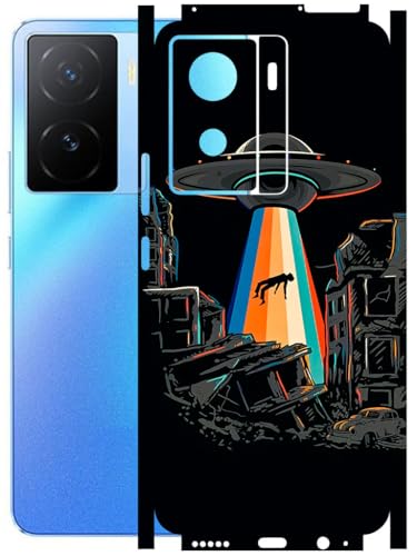 Image of AtOdds - Full Body Back Screen Guard Protector Film - Lamination Wrap Skin Sticker Compatible with IQOO Z7 (5G) | Scratchproof Matte Finish (Alien Invade)