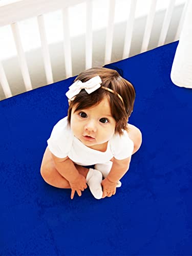 Image of BIANCA Soft Bamboo Baby Dry Sheet, Mattress Protector -1pc Large (smartdry) | Waterproof & Breathable Anti Bacterial | Baby Dry Sheet & Mattress Protector. Solid-Royal Blue