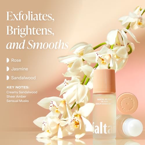Image of Saltair Serum Deodorant 2 Pack - Santal Bloom Scent - 5% AHA - Aluminum-Free Odor Control for Women & Men - Mandelic Acid Deodorant with Lactic Acid - 2x 1.7oz Travel Roll On