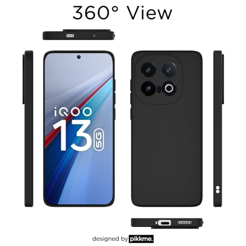 Image of Outlouders Back Cover for iQOO 13 5G | Camera Protection | Durable Soft Matte Silicone Bumper Case (Black)
