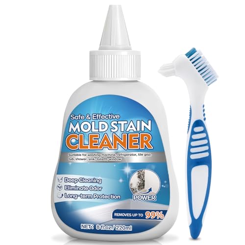 Vigorder Mold Stain Cleaner Gel, 8 FL oz Heavy-Duty Household Cleaner for Washing Machine Gasket, Shower Caulk, Bathroom Grout & Front Loader Seal
