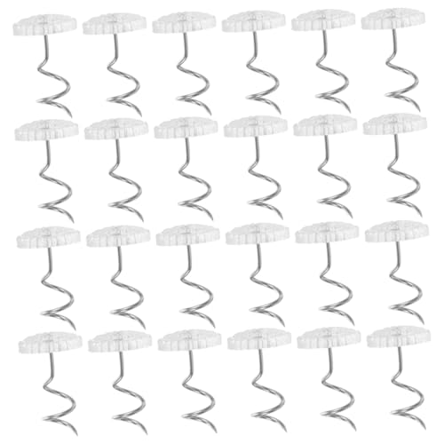 CIYODO Tachuelas para Sofá y Alfileres En Espiral Transparentes, 50 Unidades, Plástico Resistente Rebabas, Fijadores Antideslizantes para Muebles, Uso En Colchones y Faldones De Cama