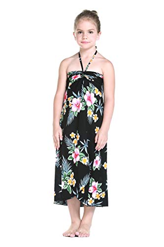 Image of Family Matching Hawaiian Clothes, Hibiscus Black | Black Hibiscus Print • Soft Rayon Fabric • Family Matching Outfits • Vacation Ready • Luau Party Wear