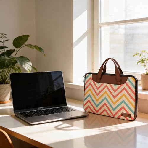 Image of Futopia Stylish Printed Laptop Sleeve Bag 15.6-16 Inch with Handle | Laptop Case Cover | Water Resistant & Shockproof | Padded Interior | Laptop, Notebooks Bag for Office, College & Travel