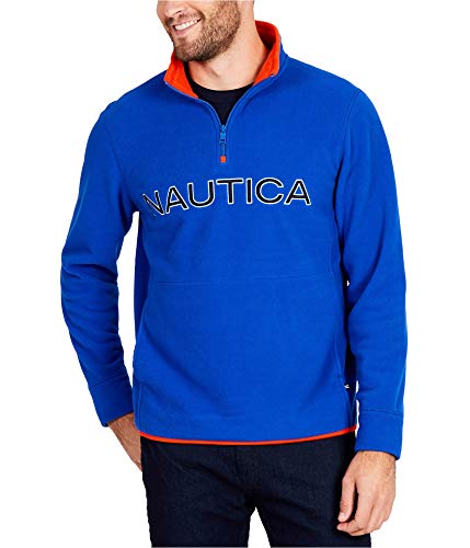 Nautica Mens Logo Half Zip Sweatshirt, Blue, XXX-Large