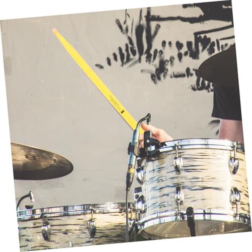 2 pares de baquetas de madera de arce, amarillas, para percusión, herramienta ligera para batería con agarre antideslizante y superficie lisa, ideal para principiantes y amantes de la música miniatura 5