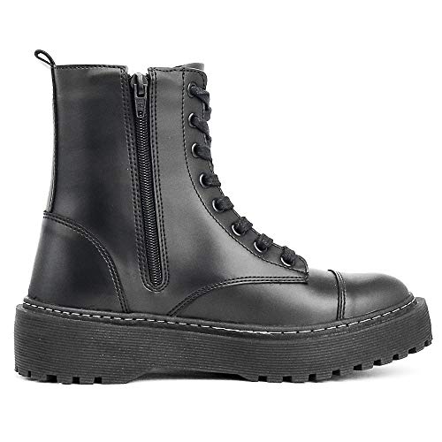 Bota Coturno Tratorada Luxo Flat Form Sapatofran Confortável Preta (38)