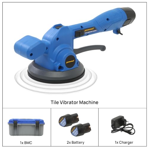 Image of TOMAHAWK TCTV-12A 12V Cordless Tile Vibrator & Tile Laying Machine | 135mm Suction Cup | 1800-5500 t /min Vibration | Fits 30-130cm Tiles | 50kg Vertical & 60kg Horizontal Load