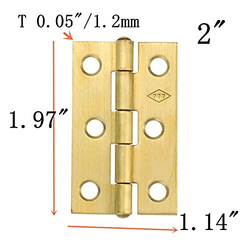 Honjie 2 Inch Square Corner Hinge Brass Home Furniture Hardware Door 8 Pcs With Screws #TOP1