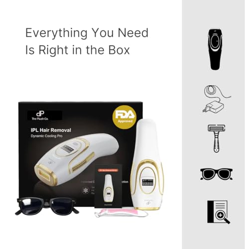 Image of The Plush Co. Ice Cooling IPL Hair Removal Laser Machine for Women & Men, Salon-Like Permanent Hair Reduction for Whole Body, Bikini line, Face, 0C Cooling for Painless Effect (White)