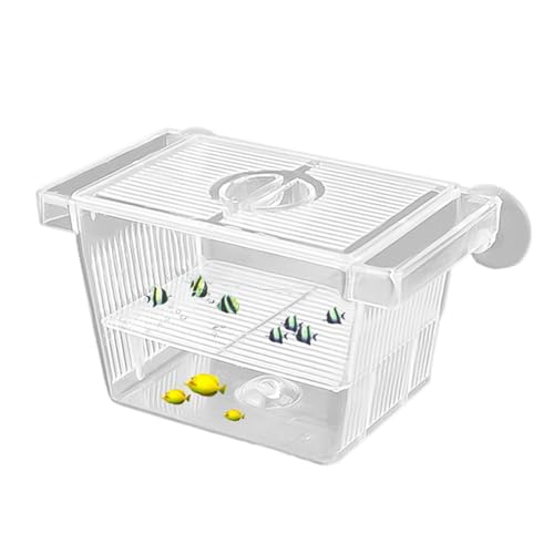 Genikeer Jungfisch Inkubator Schwimmende Laichkasten, Acrylnest Fischzuchtkasten Mit Isolierfach, Fisch Ablaichkasten, Acryl Hatchery Inkubator Tank Isolation Box Für Fisch Garnelen Betta