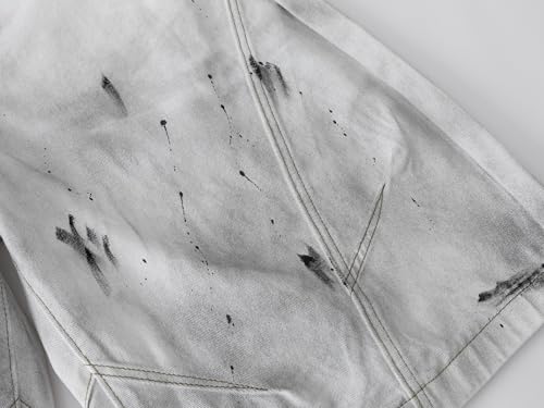 Paint Cargo Jorts Y2k Baggy Cropped Jeans Grunge Clothes Denim Capri Pants Casual Streetwear Men Unisex4