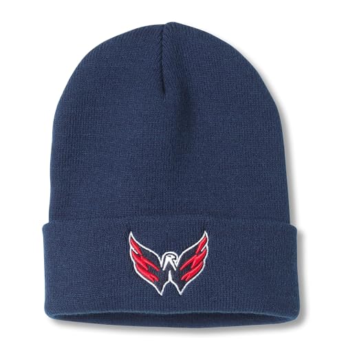AMERICAN NEEDLE Washington Capitals Officially Licensed NHL National Hockey League Team Terrain Knit Beanie Cap, Navy (24010A-WAC-NAVY)