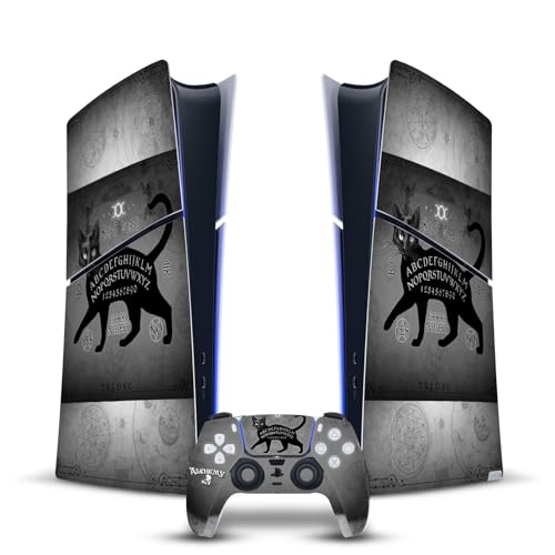 Autocollant PS5 Slim Digital chat noir Alchemy Gothic pour personnaliser votre setup gaming goth