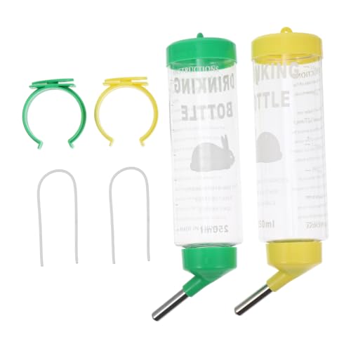 FONDOTIN Rabbit Water Bottle Feeder 2 Pack Pet Water Fountain Leak- Design for Easy Cleaning