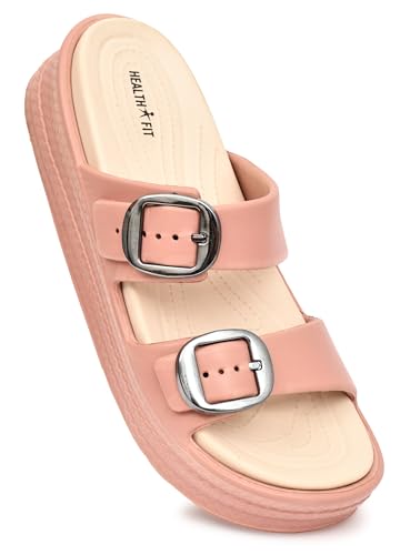 Image of HEALTH FIT SUPER SOFT Comfortable with Adjustable Strap Flip-Flops Women's & Girl's Cushioned |Waterproof Anti Skid & Lightweight OUT Door & IN Door Slipper INDIGO2