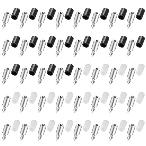 Regalbodenträger, 40 Stück Einlegeboden Halter mit Gummischutz, Bodenträger für Einlegeböden, Selbstschneidende Schraube Regalbodenträger für Glas, Schrank, Bücherregal, Schrank & Möbel