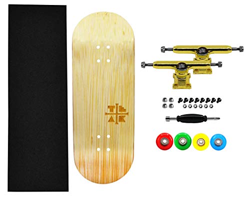 Image of Teak Tuning 34mm Pro Fingerboard Complete - Fully Assembled with Pro Level Components - Pro Shaped Wooden Deck (34x97mm), UltraSpin Bearing Wheels, Prodigy Gen2 Trucks - Firework
