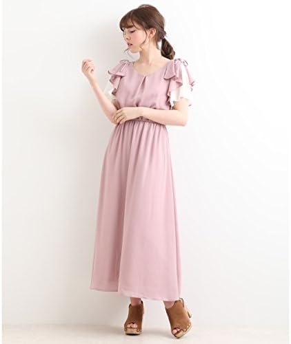 Amazon Co Jp マジェスティックレゴン Majestic Legon フリルスリーブマキシワンピース 35ピンク 02 S 服 ファッション小物