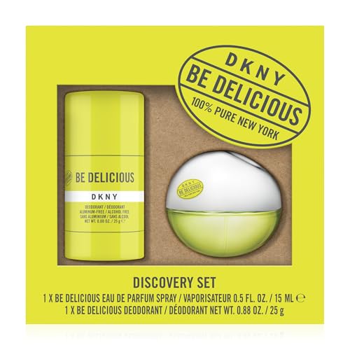 DKNY Be Delicious Discovery Set For Women - Eau de Parfum Mini Spray 0.5 Fl. Oz. & Aluminum Free Deodorant Stick 0.88 Oz.
