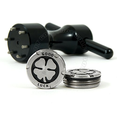 19th Hole Custom Shop 2 of 10g Deluxe Tour Style Weights for Scotty Cameron Putters + Wrench, Lucky Clover, Black (Black)