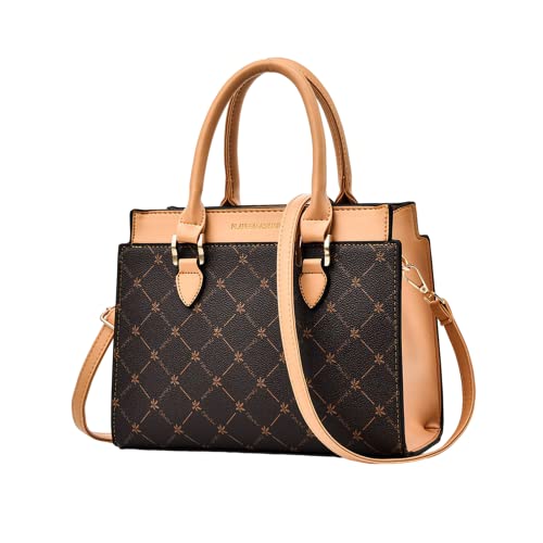 NICOLE & DORIS Bolsos de Mujer Moda Bolso Señora Bandolera PU Cuero Bolsos de Hombro Casual Bolsos de Mano Multicolor Bolso Tote Mediano Bolsos Cruzados Albaricoque