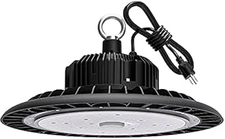 UFO LED High Bay Light 100W 14000 LM with US Plug 5ft Cable, 5000K Daylight, IP65 Waterproof, Non-Dim, Commercial Warehouse Workshop Factory Barn Garage Lowbay Area Lighting Fixture