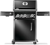 Napoleon Rogue PRO 425 Natural Gas Grill with Infrared Side Burner, Black, Durable 4-Burner Outdoor BBQ