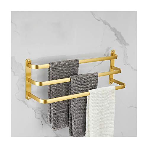 Porte-serviettes en aluminium doré brossé de 60cm au design haut de gamme durable