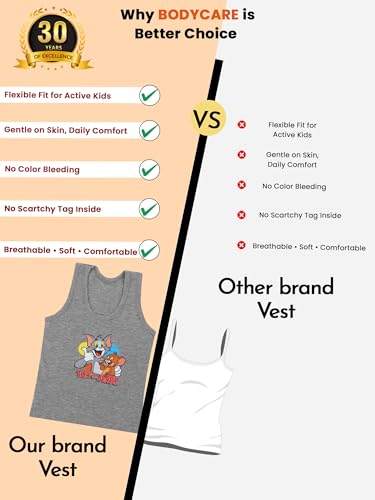 Image of Boy's Kids Regular Fit Vest | 100% Cotton| Skin Friendly | Lightweight | Sleeveless Designs | Cartoon Character | Pack of 3 Print (Color & Print May Vary)