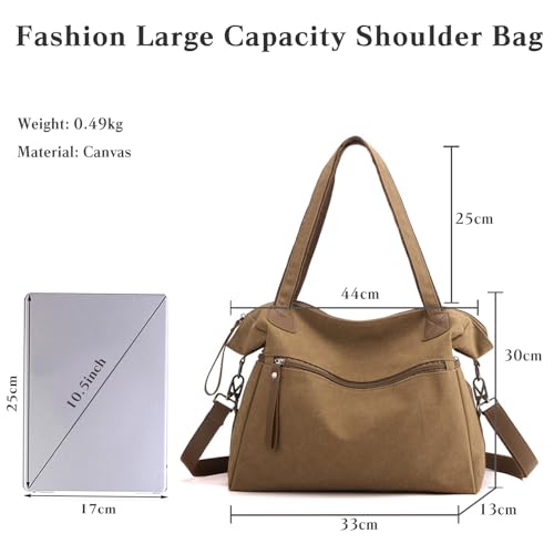 Bolso tote para mujer canvas con gran capacidad miniatura 3