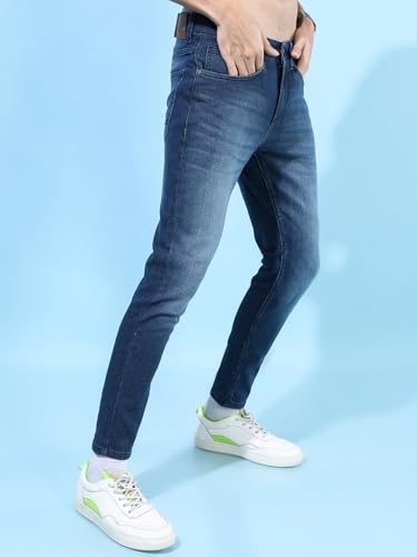 Image of Highlander Mens Tapered Fit Denim Jeans for Man| Regular Length|Mid-Rise|Stretchable Fabric for Comfort fit| Jeans for Man | Men Jeans
