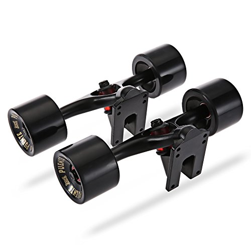 Paquete de 2 ejes de monopatín con ruedas, para monopatines tipo cruising o longboard, negro