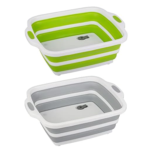 2 Pack Space Saving Cutting Board, Collapsible Dish Tub with Draining Hole, Folding Chopping Board with Colander, 3 in 1 Multifunction Camping Sink for Washing Dish, Bowl, Vegetables and Fruit