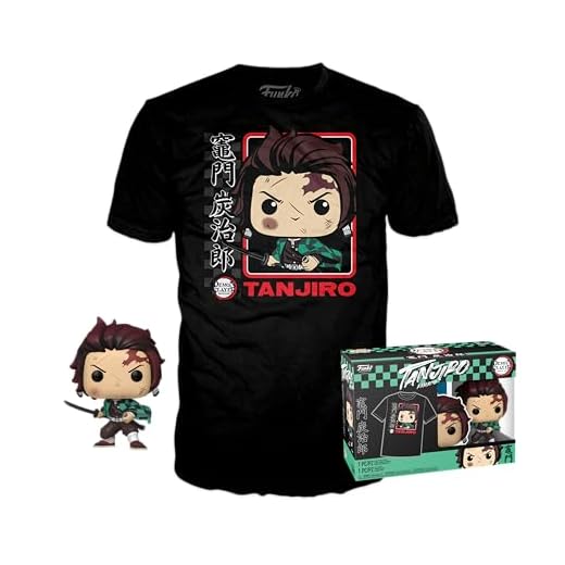 Funko Pop! & tee: Demon Slayer - Tanjiro - (BL) - S - Small - (S) - Camiseta, Franela - Ropa con Figura de Vinilo Coleccionable - Idea de Regalo - Juguetes y Camiseta de Manga Corta Hombres