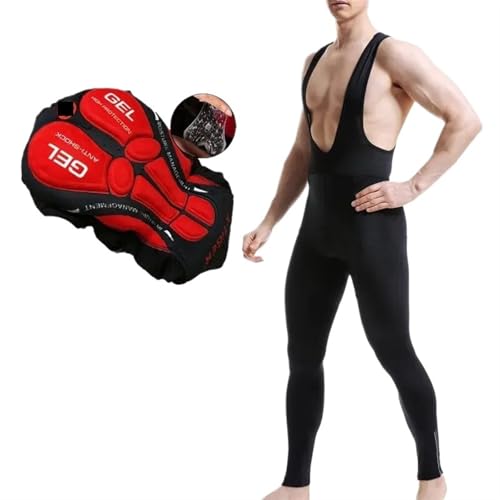 Cuissard long de cyclisme d'hiver à bretelles avec coussin gel 5D