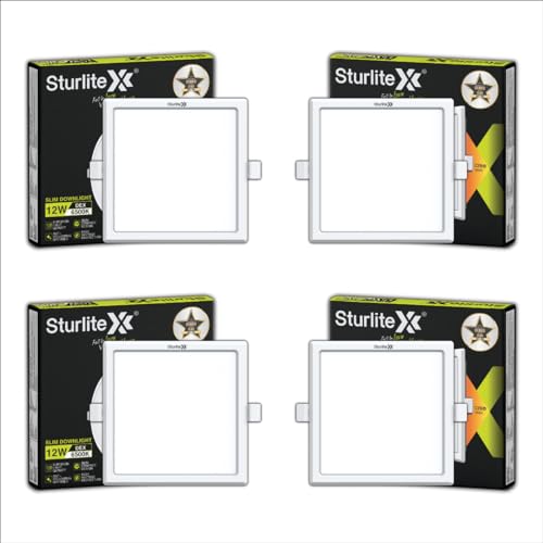 Image of Sturlite Dex 12W Square LED Downlight| Cool White Color Temperature| 1200 Lumens with CRI Tech for Various Ceiling Types and Rooms - (Pack of 4)