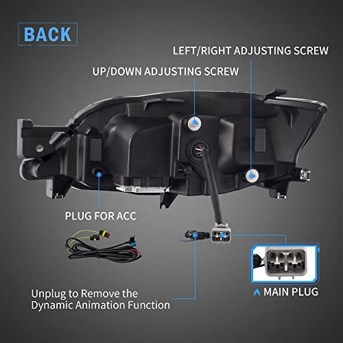 VLAND Projector Led Headlights Compatible with Impreza WRX STI 2008-2014 (Not Fit LED Models and Models w/AFS/SRH) w/Switchback w/Animation&Breathing DRL Amber Reflector - Thumbnail 4