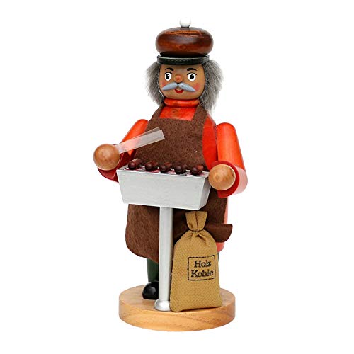 Räuchermann ' Grillmeister ' mit rauchendem Holzkohlegrill 20cm...