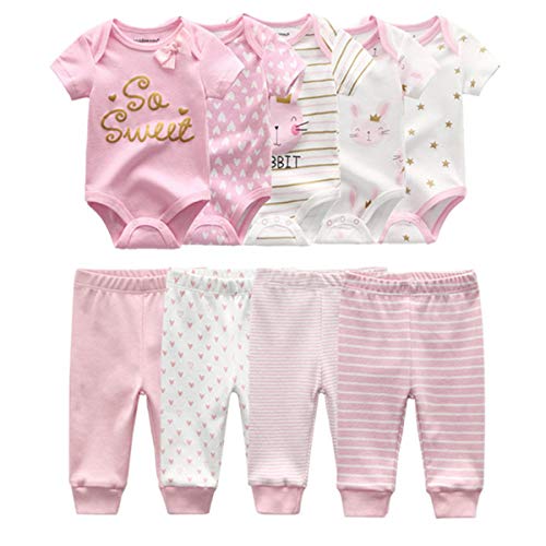 Kiddiezoom Baby Boys 4-Pack Pant Baby Girls Organic Cotton Trousers