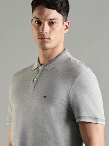 Image of Tommy Hilfiger Solid Regular Fit Cotton Polo T-Shirt