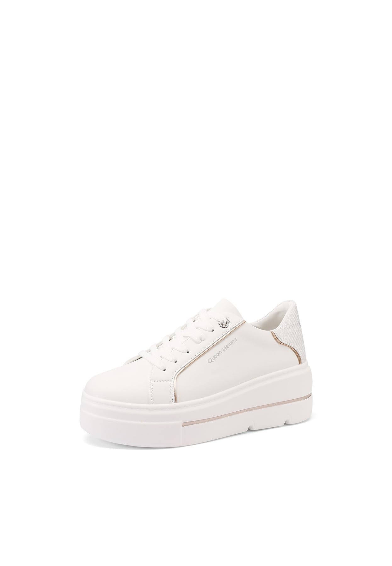 QUEEN HELENA Zapatillas de deporte con cordones brillantes casuales para mujer X32-61