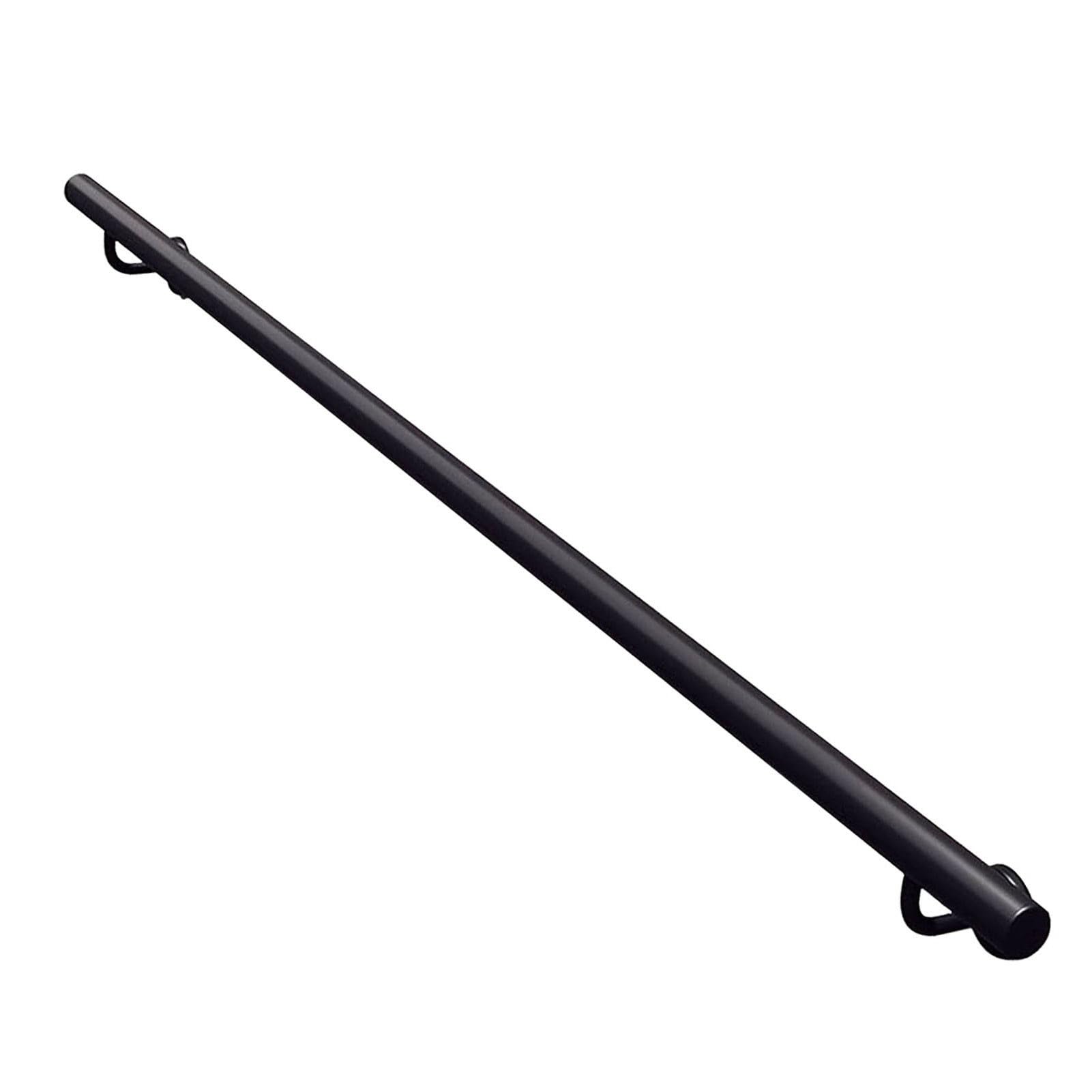 Gaommini Outdoor Staircase Handrail Wall Mounted Hand Rails for Stair Home Bathroom Corridor Lofts Decking Stair Railing with Black Metal Iron Bracket Grab Rail(Black,14ft/420cm)
