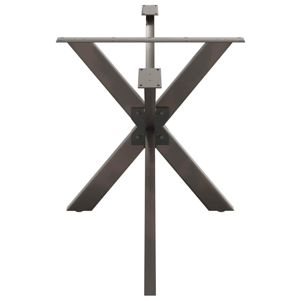 vidaXL Dining Table Leg Spider Shape Black 150x78x(72-73) cm Steel, Natural, 150 x 78 x (72-73) cm - Image 7