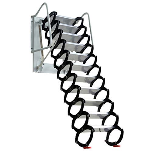 Attic Ladder Heavy Duty Telescopic Folding Stairs, loft Ladder Pulled Down Aluminum Material Design 660lb