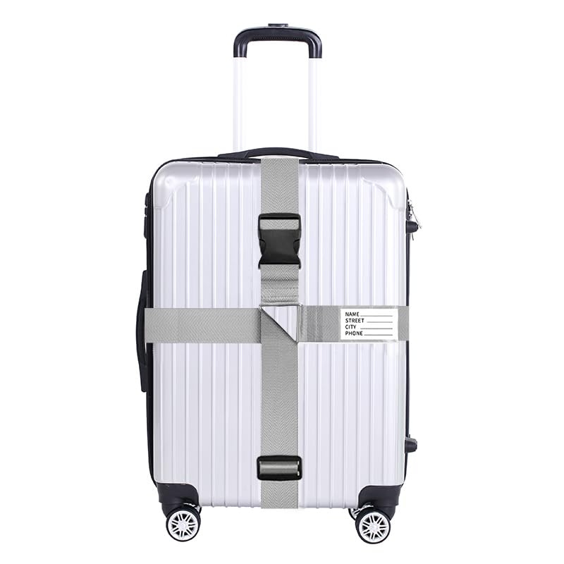 Sangle De Valise Veki Avec Serrure TSA - Réglable Pour Valises 20-32 Pouces - Étiquette D'Identité - Noir