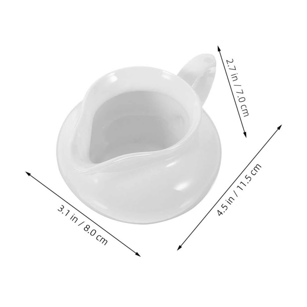BELLIFFY 2 Pcs Ceramic Sauce Pot Portable Gravy Dispenser Small Gravy Boat Small Creamer Pitcher Creamer Jug Coffee Pitcher Sauce Dispenser Gravy Dispenser for Sauce White Ceramics