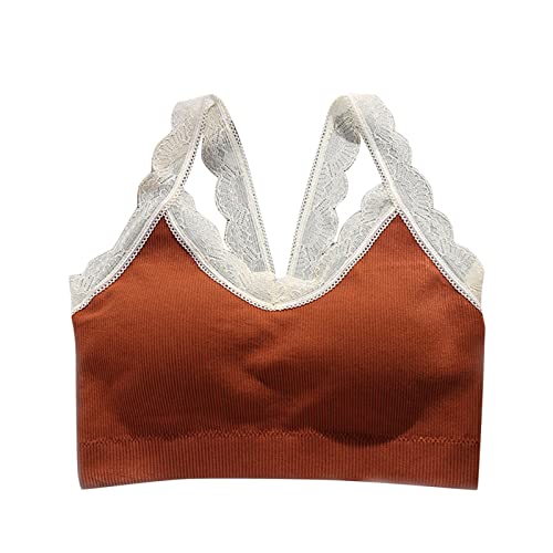 Damen-Workout-Tops, Sport-BH-Tops für Fitness, Yoga, weibliche Sportbekleidung, Tank-Top, Sport-Top, Sport-Top, Workout, bauchfreies Top, braun, Einheitsgröße