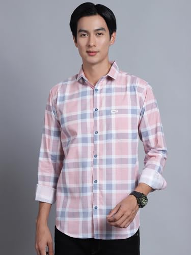 Image of Majestic Man Men Box Checkered Slim Fit Cotton Casual Shirt